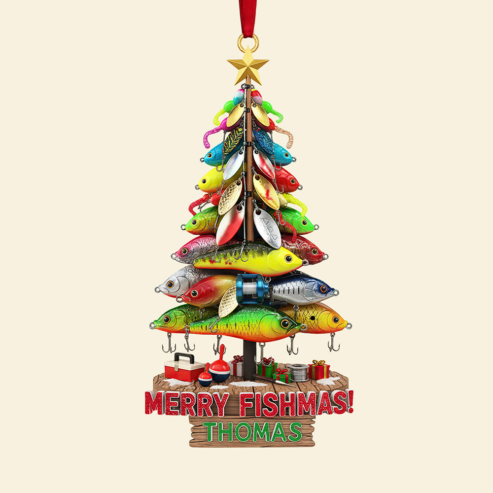 Personalized Gifts For Christmas, Fishing Lures Custom Shape Acrylic Ornament 01huta181025 - Image 3