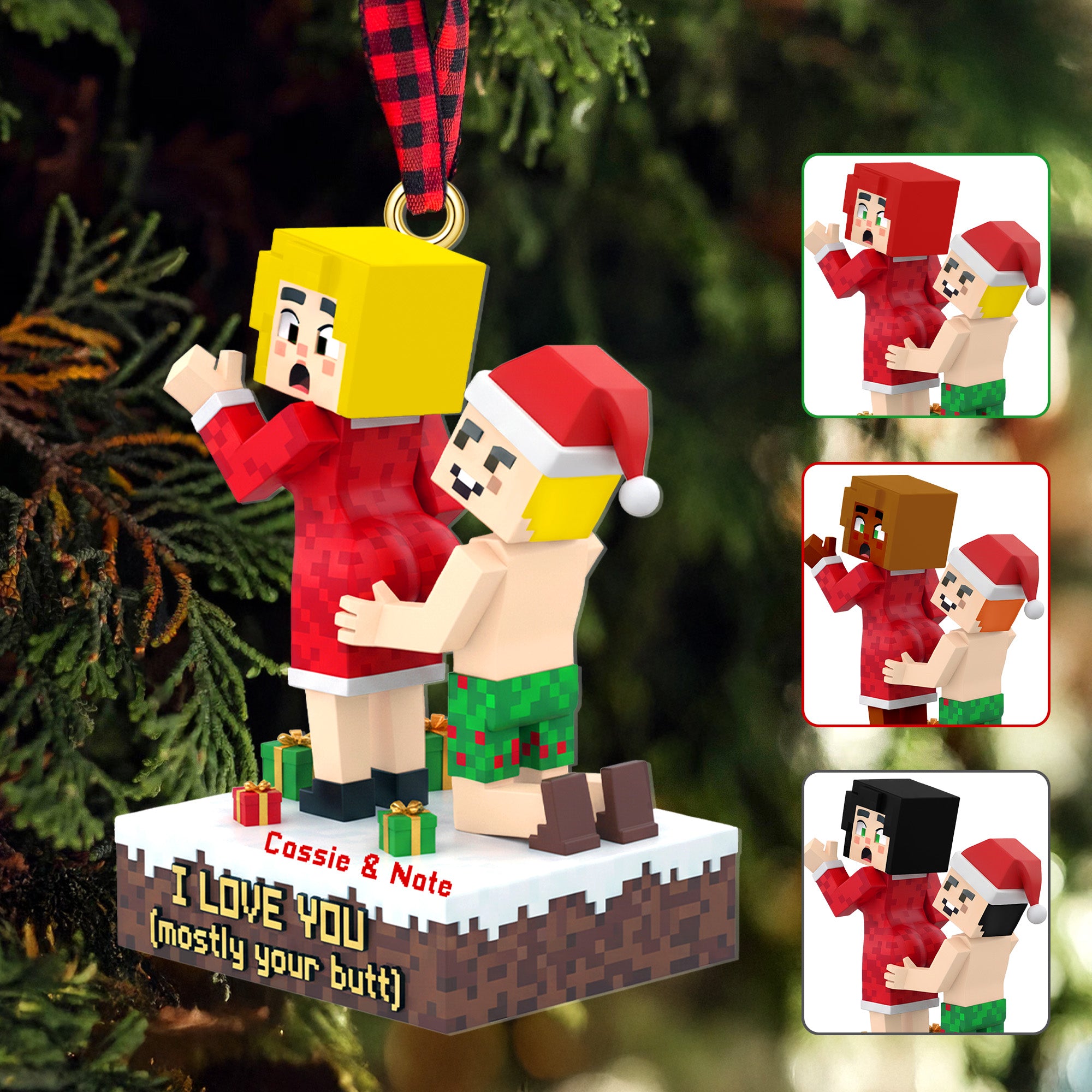 Alternative view of Personalized Gifts For Christmas, Funny Couple Acrylic Ornament 01namg120925