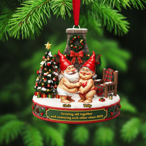 Alternative view of Personalized Gifts For Christmas, Gnome Couple Acrylic Ornament 04nata300925