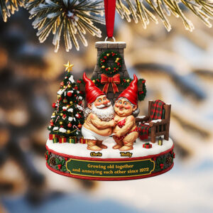 Personalized Gifts For Christmas, Gnome Couple Acrylic Ornament 04nata300925