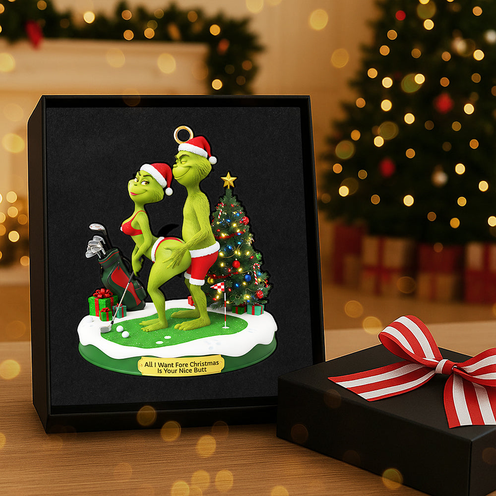 Personalized Gifts For Christmas, Golf Couple Naughty Acrylic Ornament 02ohta300925 - Image 3