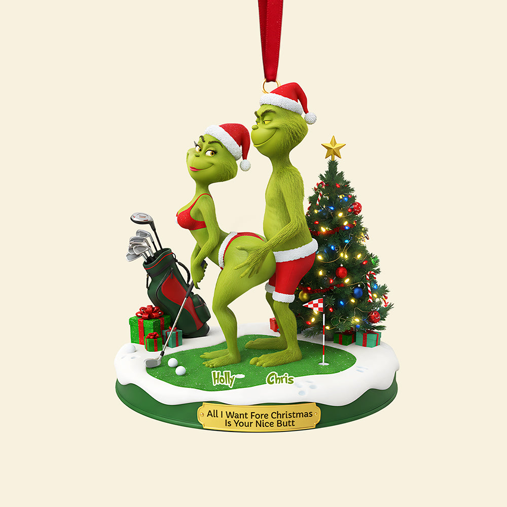 Personalized Gifts For Christmas, Golf Couple Naughty Acrylic Ornament 02ohta300925 - Image 4