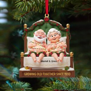 Personalized Gifts For Christmas, Lovely Old Couple Acrylic Ornament 01ohmg270925