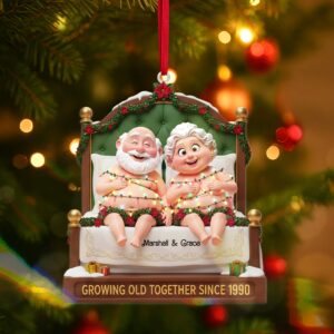Alternative view of Personalized Gifts For Christmas, Lovely Old Couple Acrylic Ornament 01ohmg270925