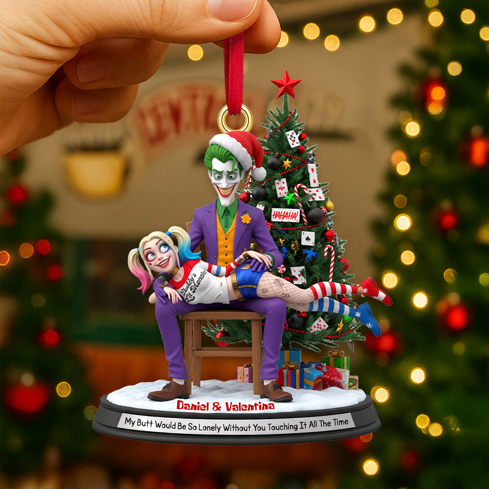 Personalized Gifts For Christmas, Mischievous Couple Acrylic Ornament 03namg090925
