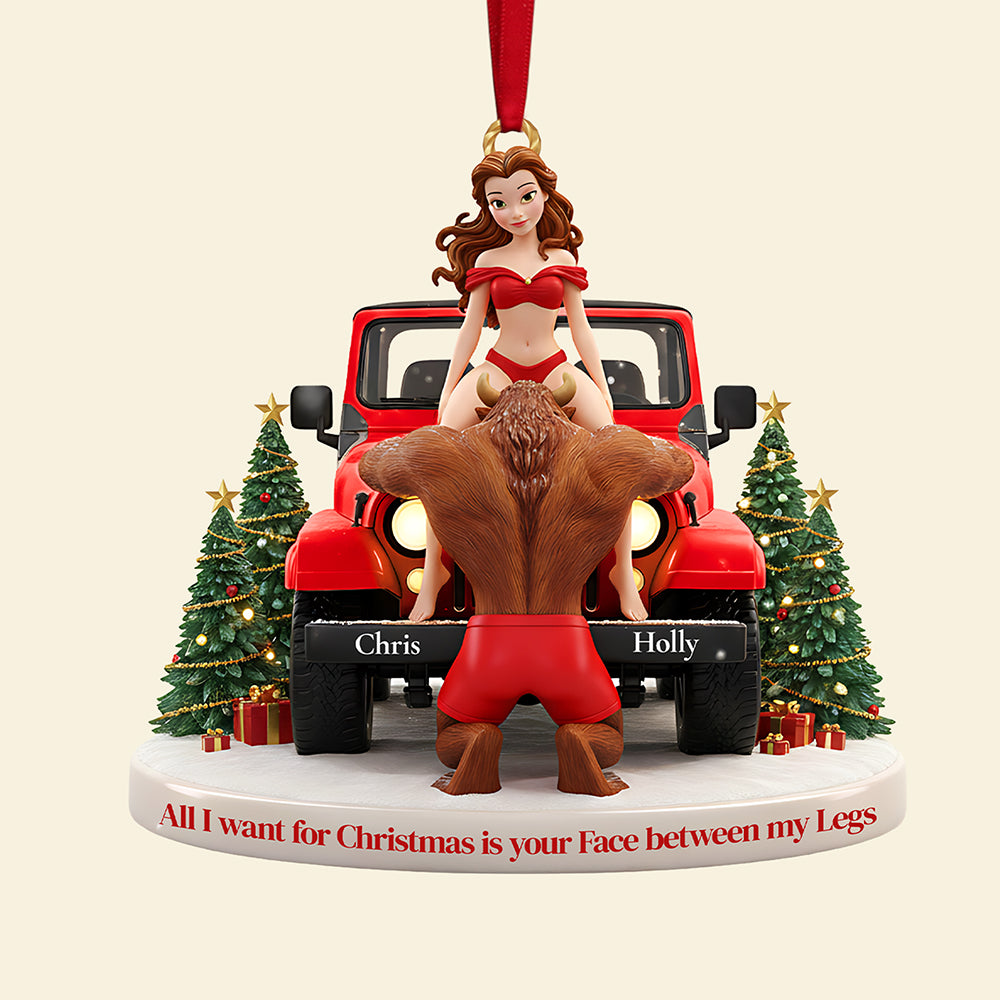 Personalized Gifts For Christmas, Naughty Couple Acrylic Ornament 03ohta241025 - Image 4