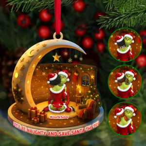 Alternative view of Personalized Gifts For Christmas, Naughty Couple Acrylic Ornament 04tomg130925