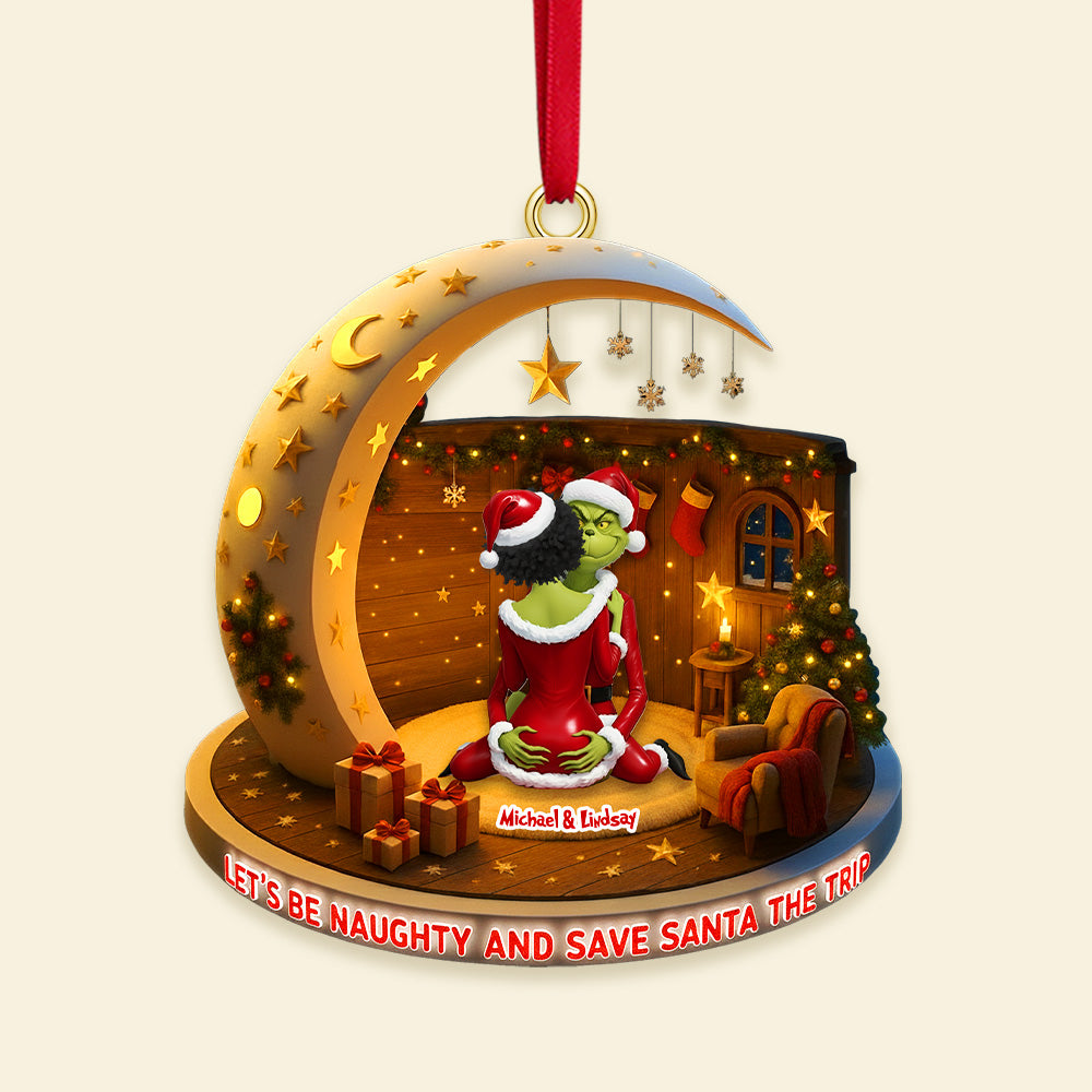 Personalized Gifts For Christmas, Naughty Couple Acrylic Ornament 04tomg130925 - Image 3