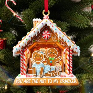 Alternative view of Personalized Gifts For Christmas, Naughty Couple Gingerbread Custom Shape Acrylic Ornament 02pgmg180925