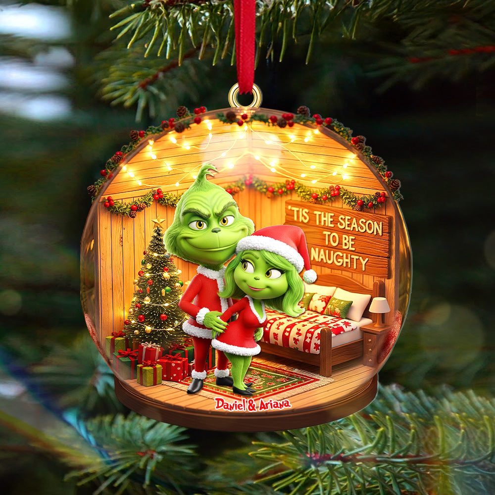 Personalized Gifts For Christmas, Naughty Couple Miniature Room Custom Shape Acrylic Ornament 02pgmg160925