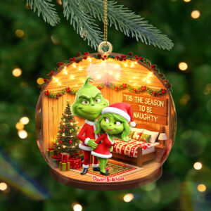 Alternative view of Personalized Gifts For Christmas, Naughty Couple Miniature Room Custom Shape Acrylic Ornament 02pgmg160925