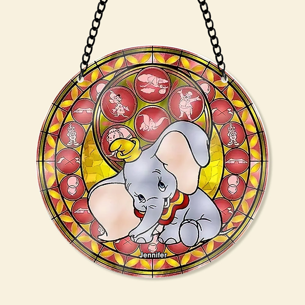 Personalized Gifts For Christmas Suncatcher Ornament 49ACQN240824 Elephant - Image 3