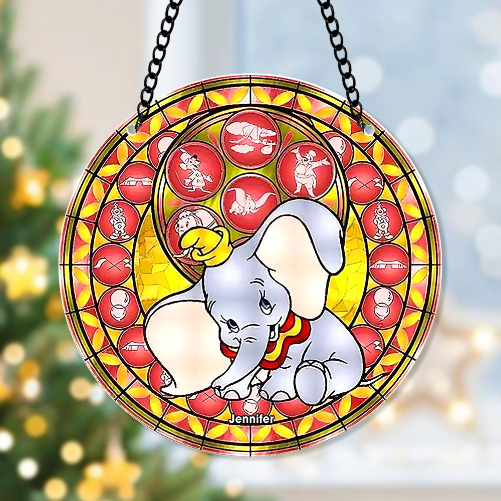 Personalized Gifts For Christmas Suncatcher Ornament 49ACQN240824 Elephant - Image 5
