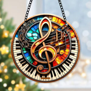 Alternative view of Personalized Gifts For Christmas Suncatcher Ornament 54ACQN240824 Music Note