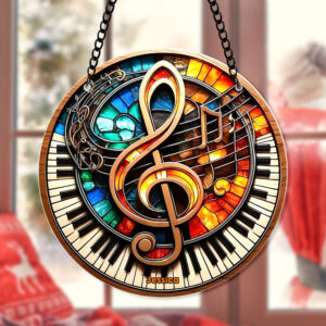 Personalized Gifts For Christmas Suncatcher Ornament 54ACQN240824 Music Note