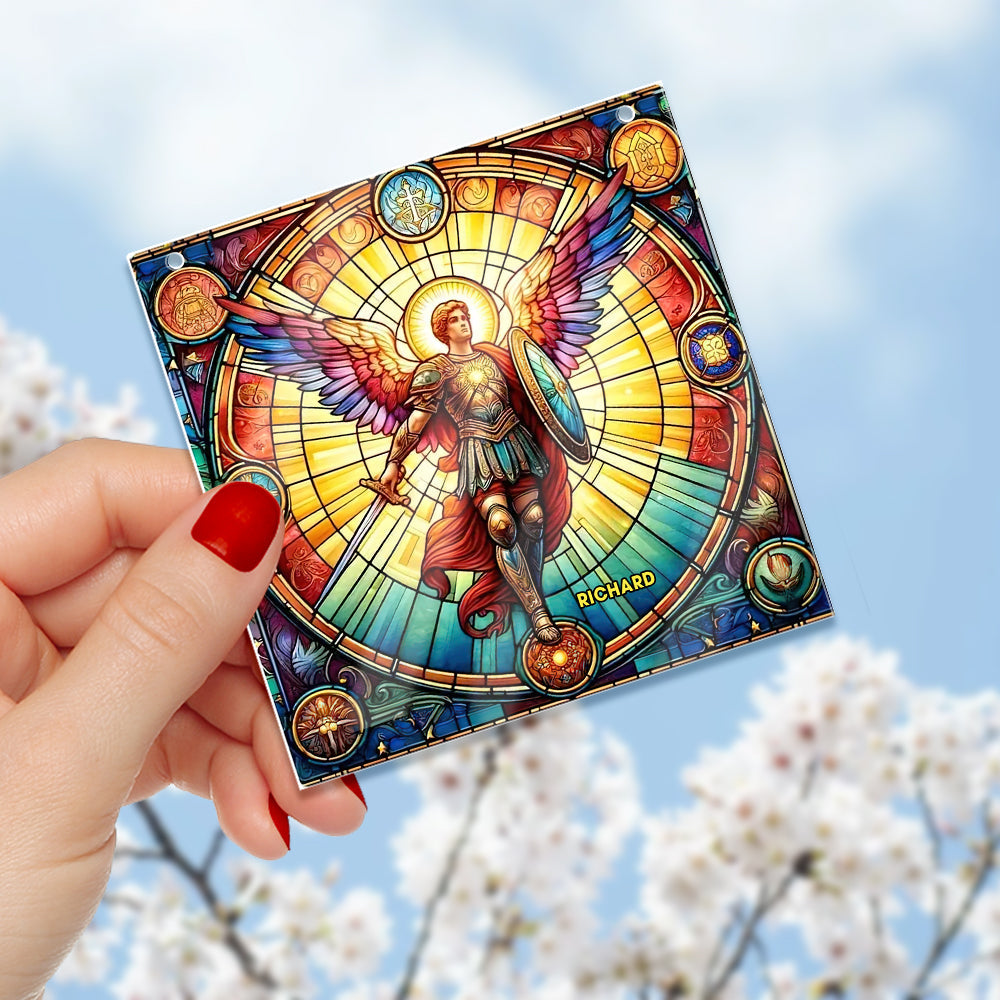 Personalized Gifts For Christmas Suncatcher Ornament 61ACQN240824 Angel Heaven - Image 5