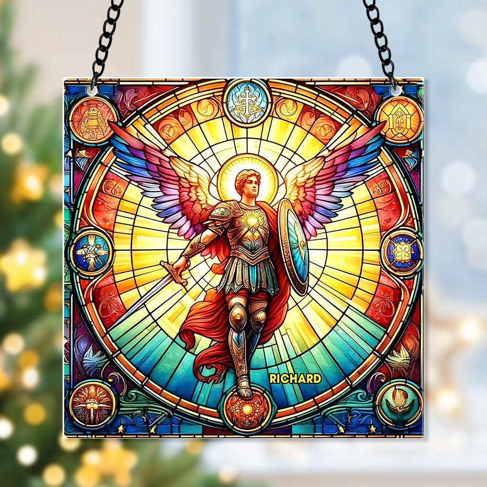 Personalized Gifts For Christmas Suncatcher Ornament 61ACQN240824 Angel Heaven - Image 3