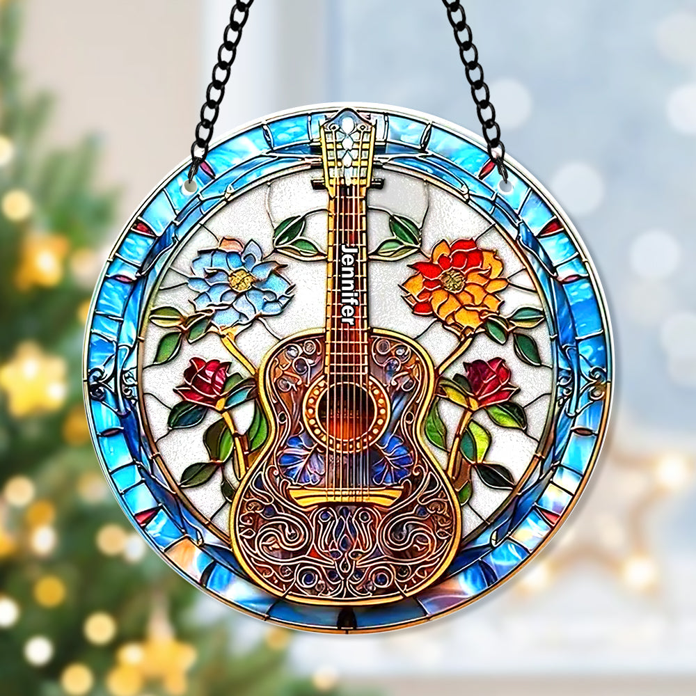 Personalized Gifts For Christmas Suncatcher Ornament 67ACQN240824 Guitarist