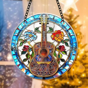 Alternative view of Personalized Gifts For Christmas Suncatcher Ornament 67ACQN240824 Guitarist