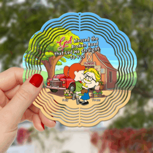 Alternative view of Personalized Gifts For Couple 3D Wind Spinner God Blessed 03xqpu181224hg