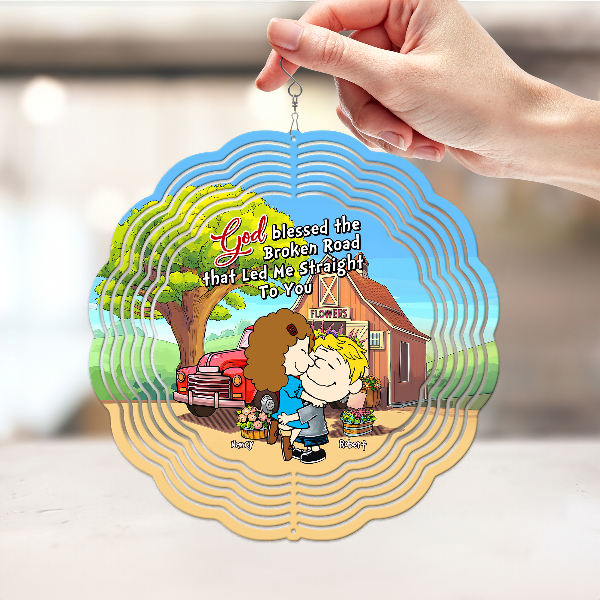 Personalized Gifts For Couple 3D Wind Spinner God Blessed 03xqpu181224hg