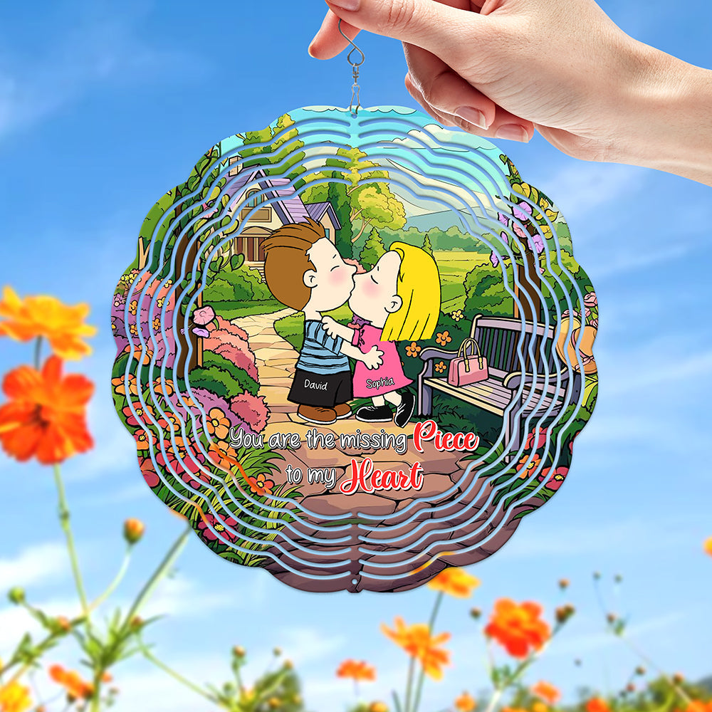 Personalized Gifts For Couple 3D Wind Spinner Missing Piece 01XQQN191224HG