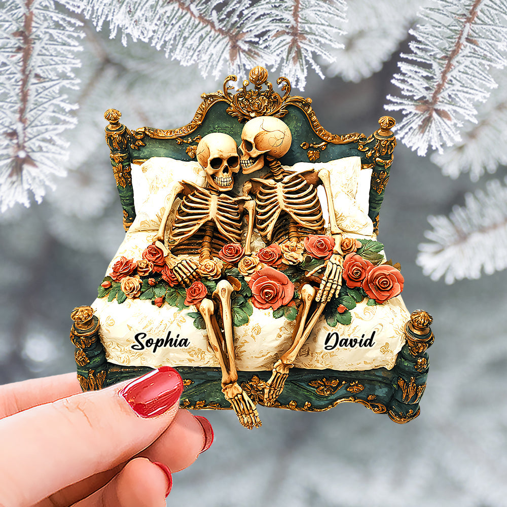 Personalized Gifts For Couple Acrylic Ornament Skull Couple 02ohtn191124 - Image 3