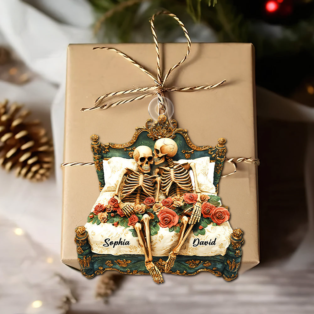 Personalized Gifts For Couple Acrylic Ornament Skull Couple 02ohtn191124 - Image 4