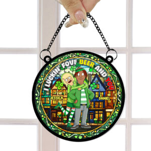 Alternative view of Personalized Gifts For Couple Acrylic Suncatcher - St. Patrick's Edition, I Luckin' Fove Beer 04TGLU170125HG