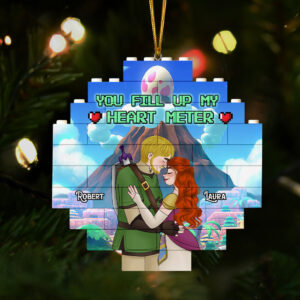 Alternative view of Personalized Gifts For Couple Buildable Ornament, You Fill Up My Heart Meter 05TGTI091124HG