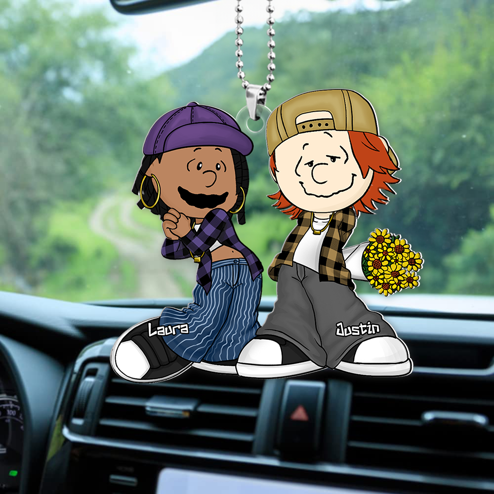 Personalized Gifts For Couple Car Ornament, Gangsta Love 04qhpu030125hg - Image 6
