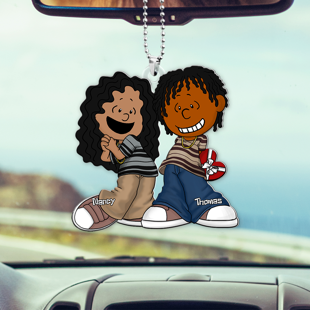 Personalized Gifts For Couple Car Ornament, Gangsta Love 04qhpu030125hg - Image 4