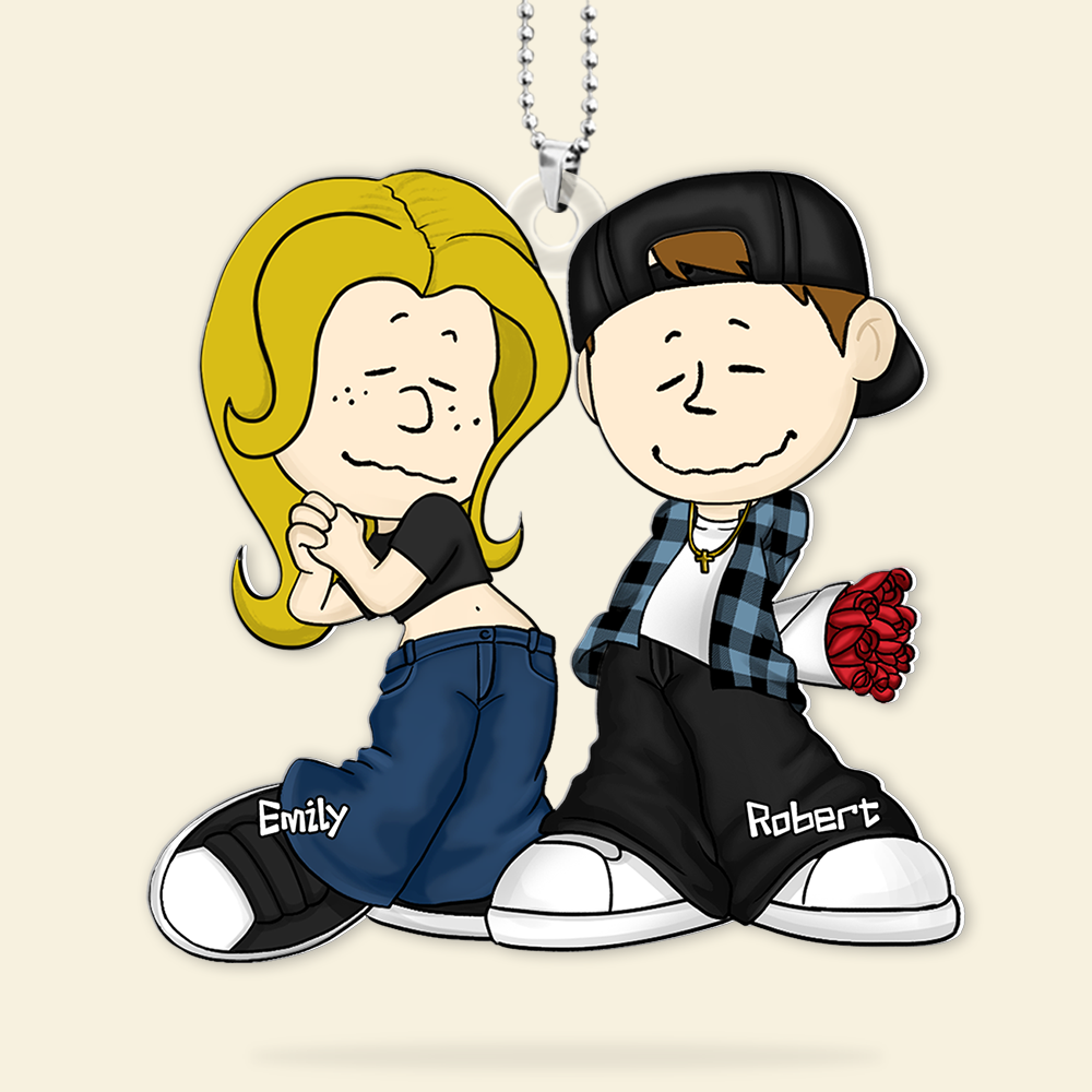 Personalized Gifts For Couple Car Ornament, Gangsta Love 04qhpu030125hg - Image 5