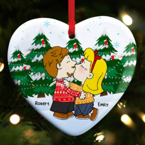 Alternative view of Personalized Gifts For Couple Ceramic Ornament 01ACAC091124