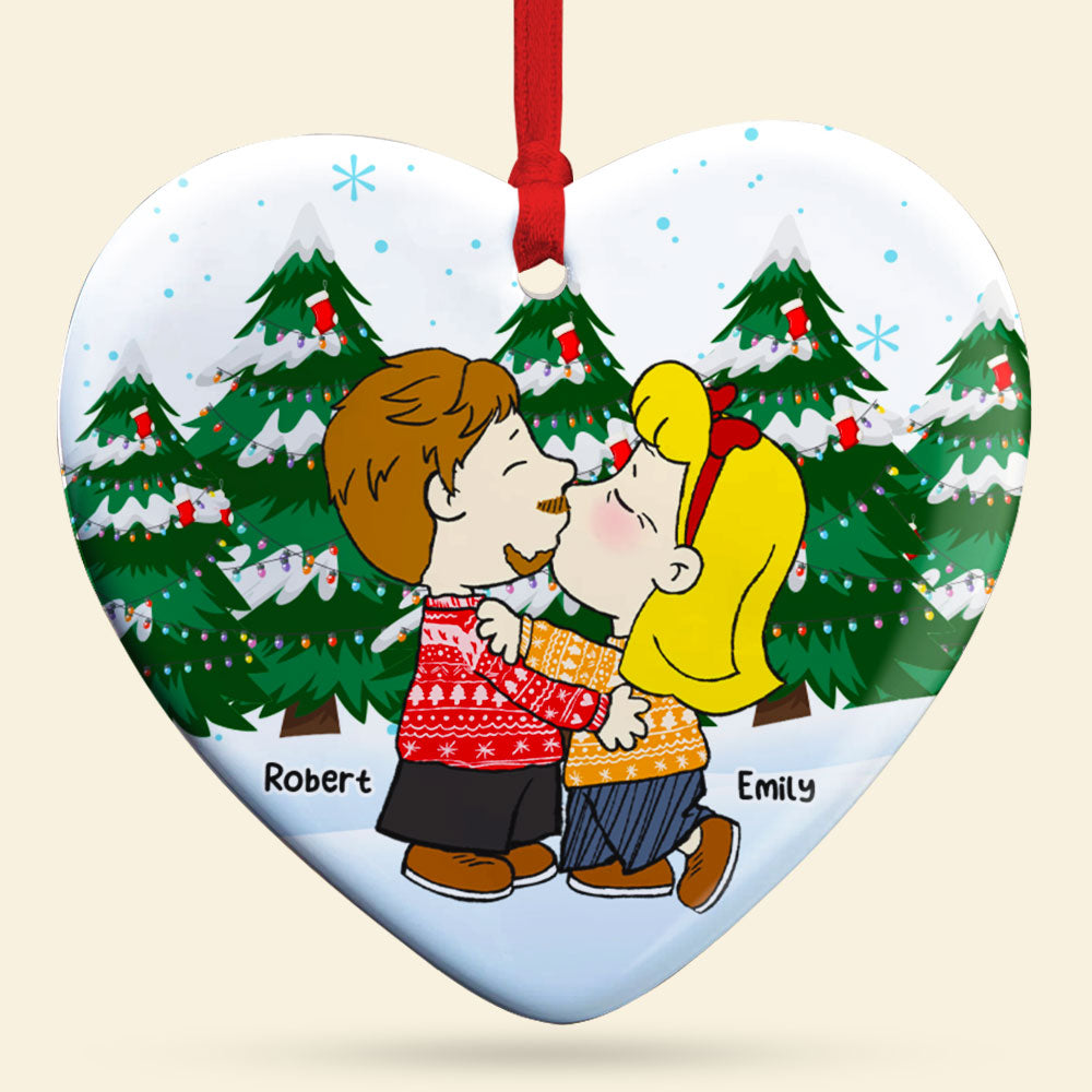 Personalized Gifts For Couple Ceramic Ornament 03acti041124hg Kissing Couple - Image 4