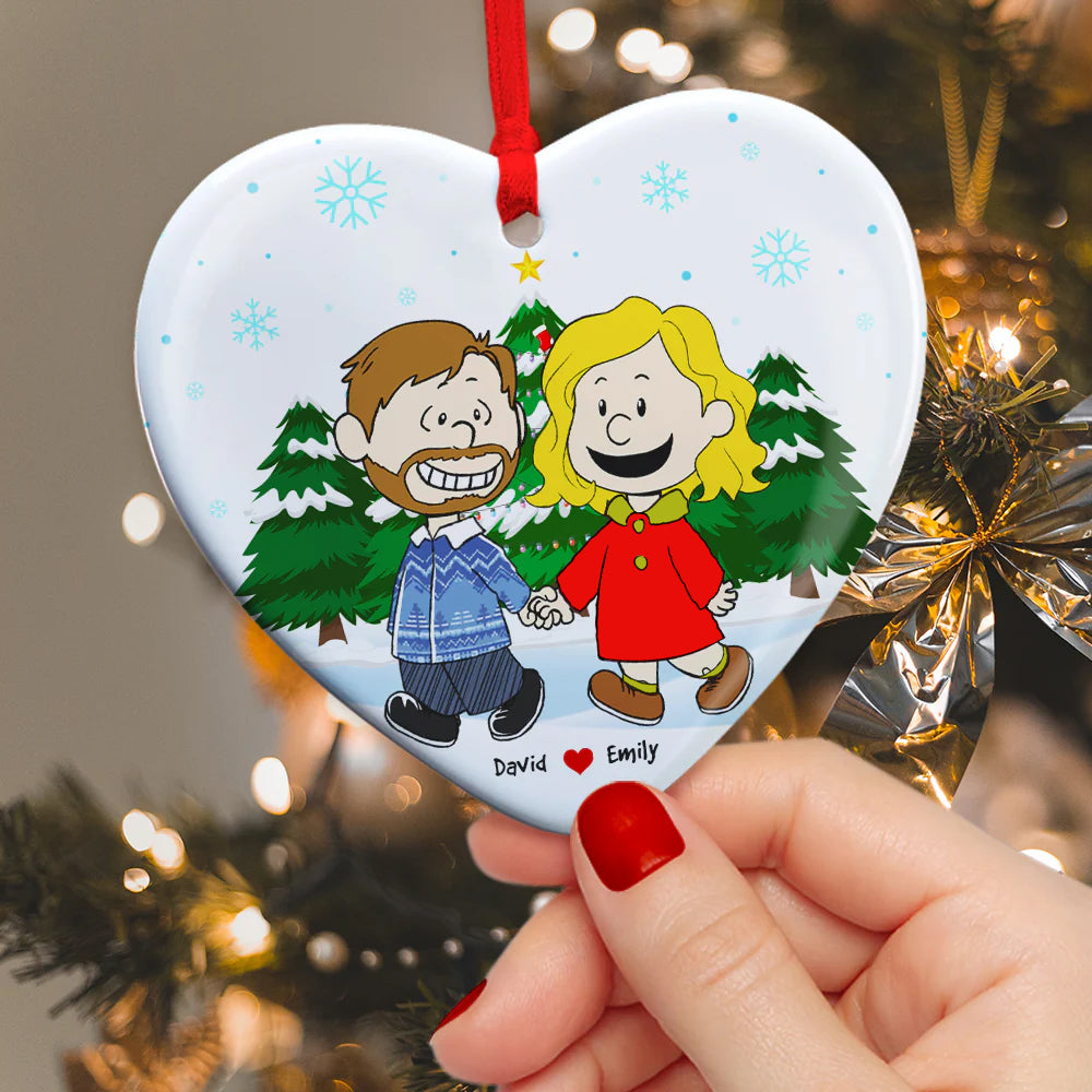 Personalized Gifts For Couple Ceramic Ornament 05acqn071124 Walking Hand In Hand