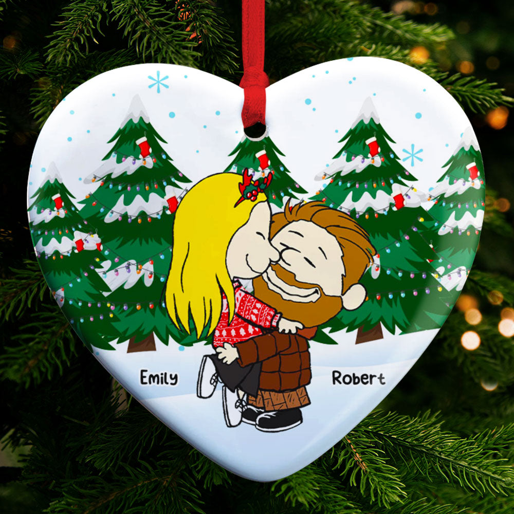 Personalized Gifts For Couple Ceramic Ornament 062acti041124hhhg Kissing You - Image 3