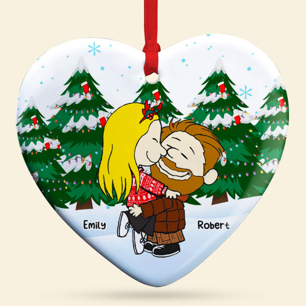 Personalized Gifts For Couple Ceramic Ornament 062acti041124hhhg Kissing You - Image 5