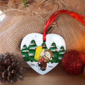 Alternative view of Personalized Gifts For Couple Ceramic Ornament 062acti041124hhhg Kissing You
