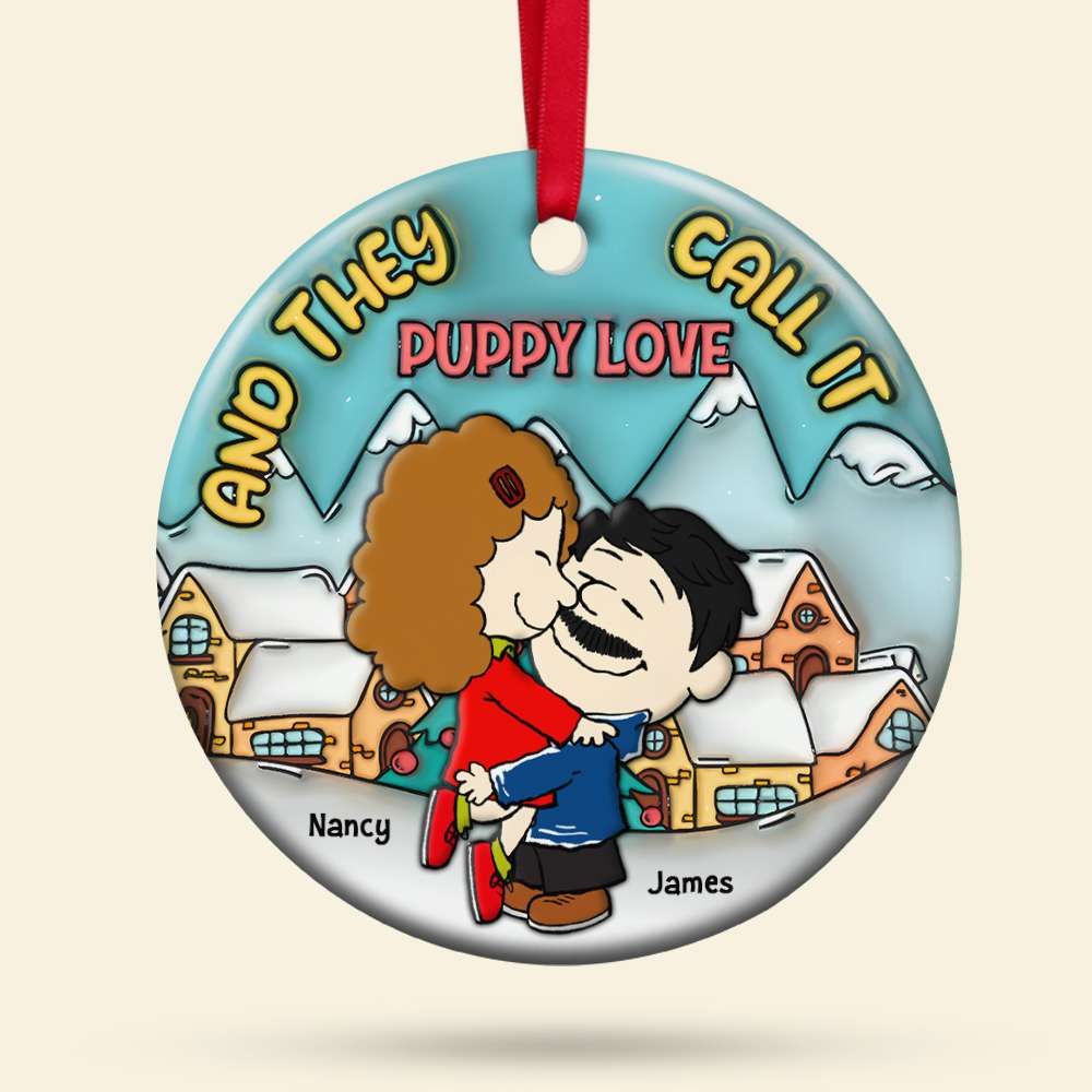 Personalized Gifts for Couple Ceramic Ornament Puppy Love Christmas 02xqpu200724hg - Image 5