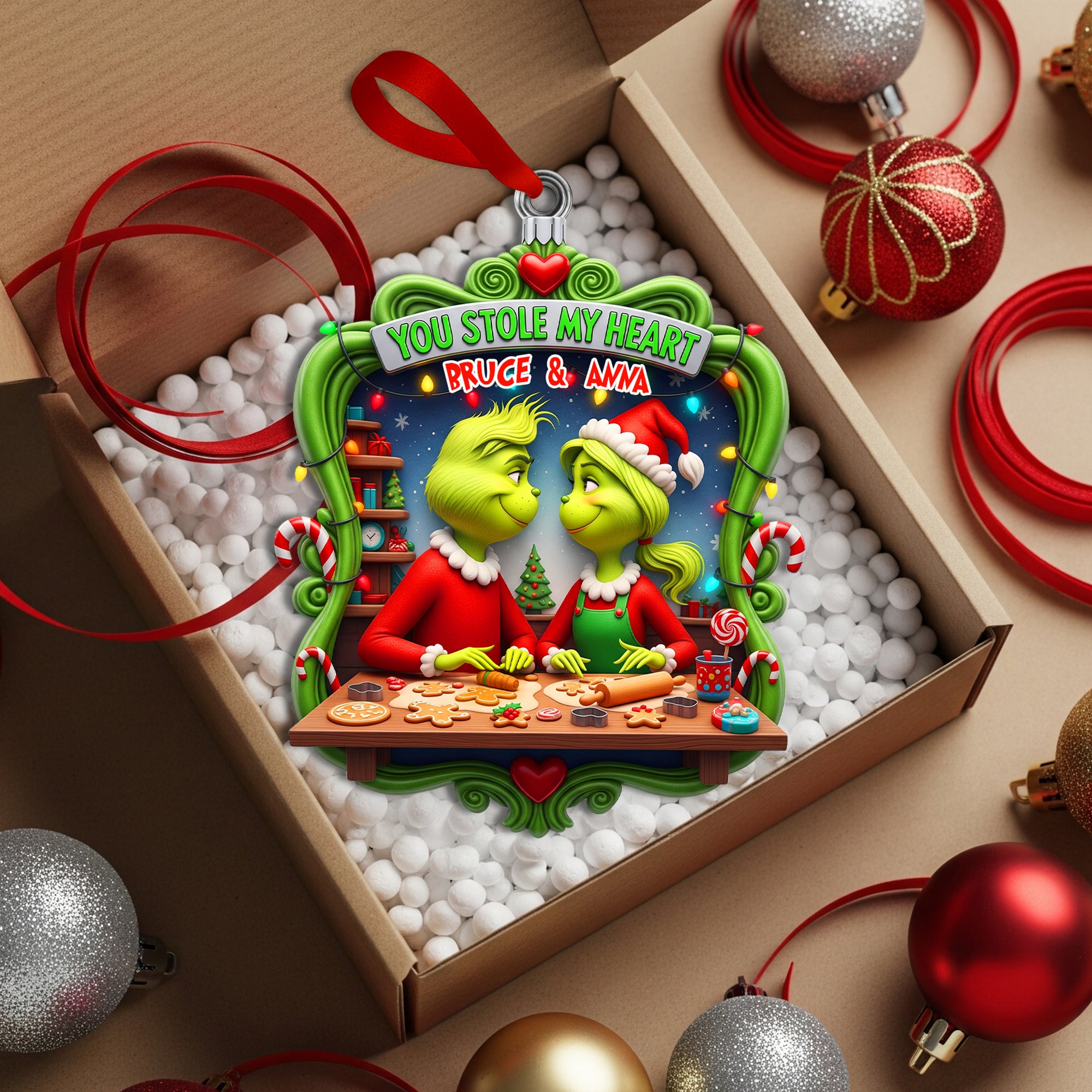 Personalized Gifts For Couple Christmas Acrylic Ornament 03hulu110925 - Image 3