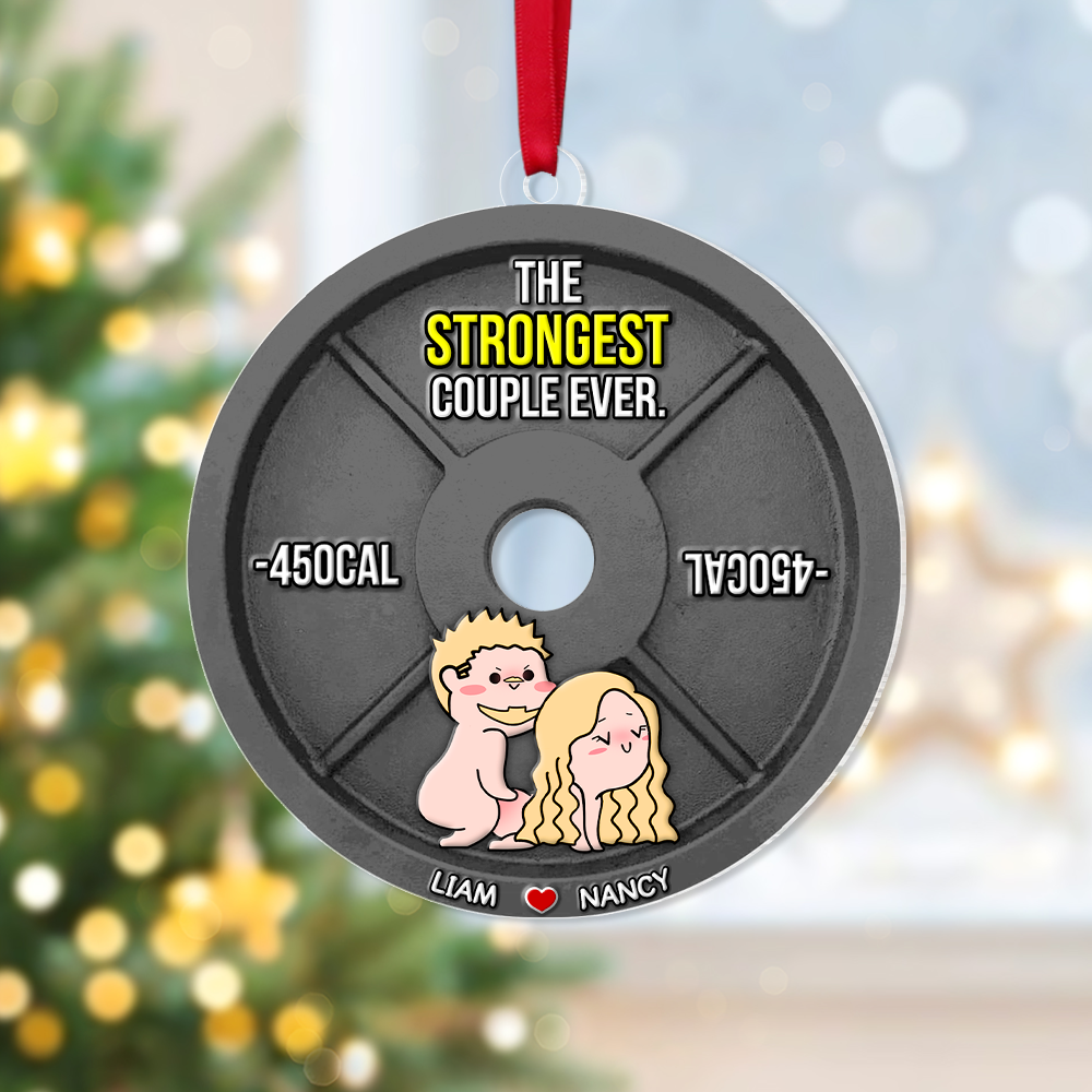 Personalized Gifts For Couple Christmas Naughty Couple Ornament 02OHPU051124HH - Image 4