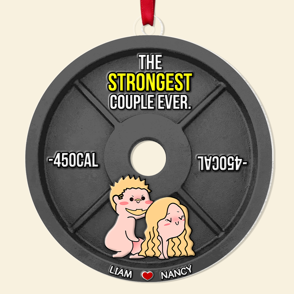 Personalized Gifts For Couple Christmas Naughty Couple Ornament 02OHPU051124HH - Image 6