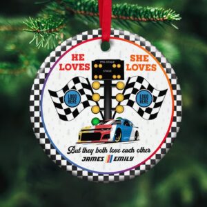 Personalized Gifts For Couple Christmas Ornament 01huti061023 Racing Fans