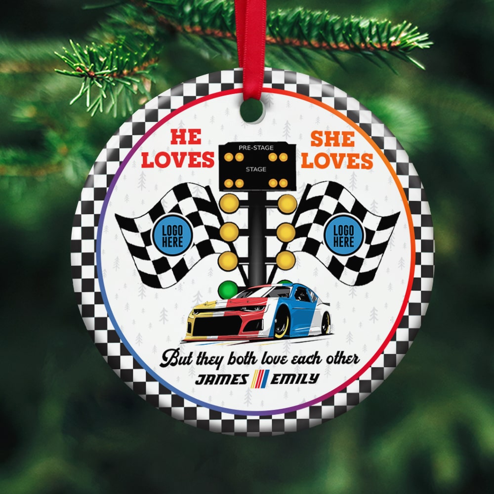 Personalized Gifts For Couple Christmas Ornament 01huti061023 Racing Fans