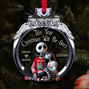 Personalized Gifts For Couple Christmas Ornament 02QHDT181124 Whimsical Engagement Ring