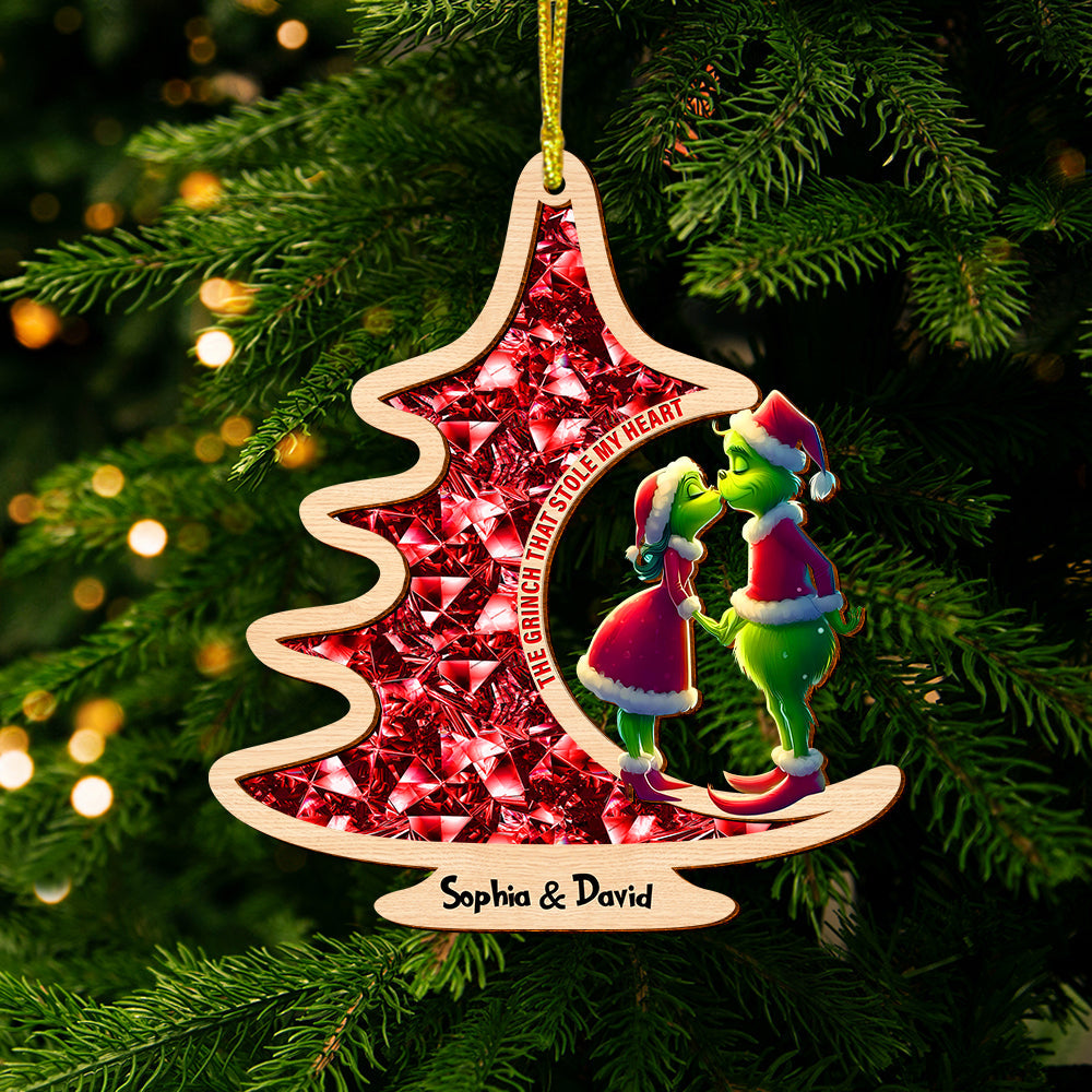 Personalized Gifts For Couple Christmas Ornament 02xqtn181124 Christmas Tree Couple Kissing