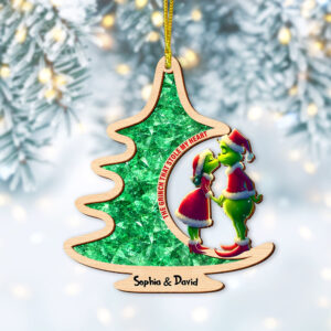 Alternative view of Personalized Gifts For Couple Christmas Ornament 02xqtn181124 Christmas Tree Couple Kissing