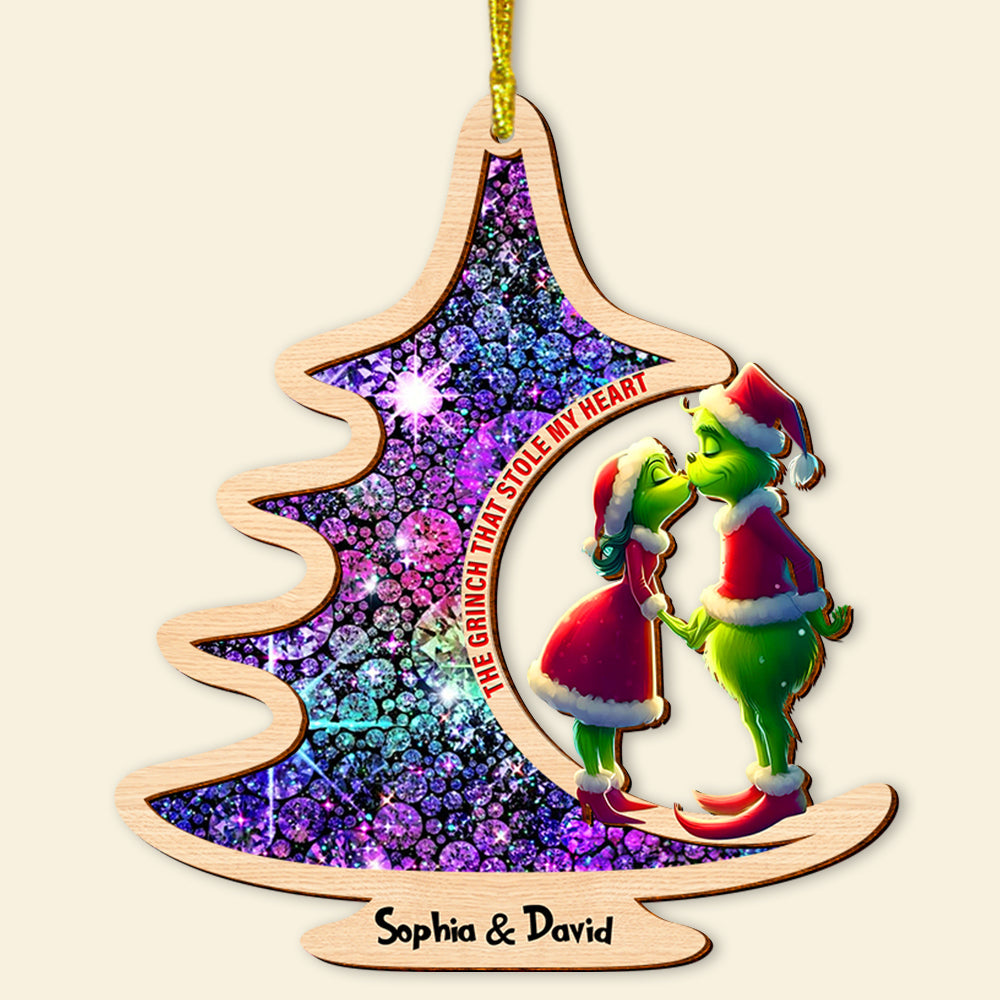 Personalized Gifts For Couple Christmas Ornament 02xqtn181124 Christmas Tree Couple Kissing - Image 4