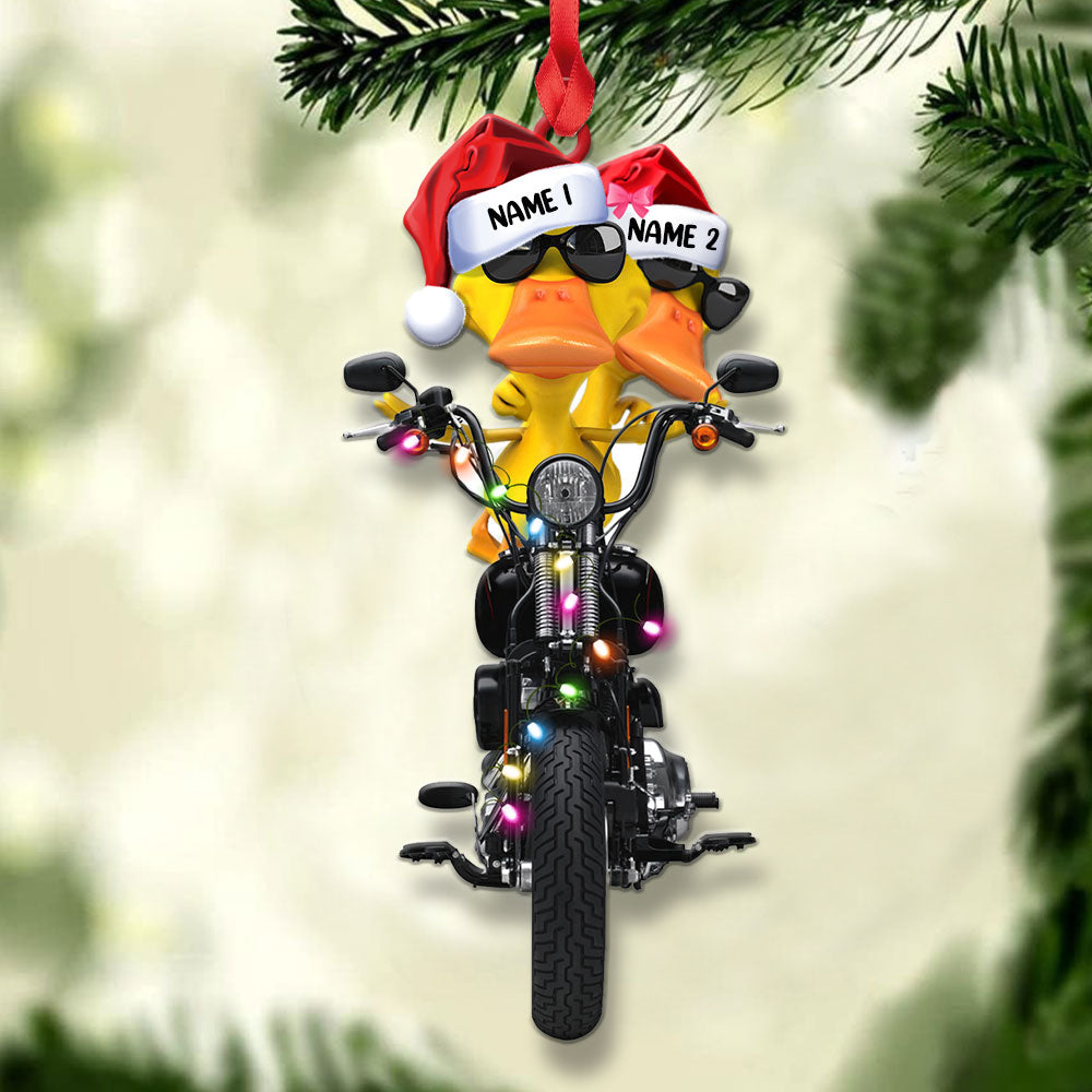 Personalized Gifts For Couple Christmas Ornament Biker Duck Couple 03qhlh0510